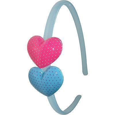 Blue Pink Polkadot Love Heart Hairband Headband Aliceband Girls Kids Accessories Blue Pink Polkadot Love Heart Hairband Headband Aliceband Girls Kids Accessories