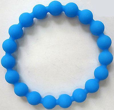 Blue Rubber Ball Friendship Charm Cuff Bracelet Wristband Bangle Woman Jewellery