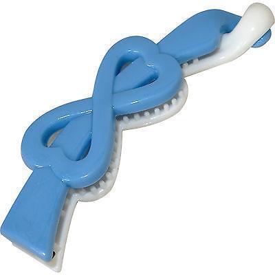 Blue White Hair Bow Clip Grip Clamp Clasp Barrette Claw Girls Childrens Toddlers