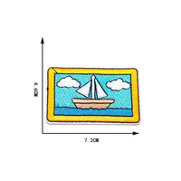 Boat Painting Patch Iron On Patch Sew On Patch Ship Embroidered Badge Embroidery Motif Applique