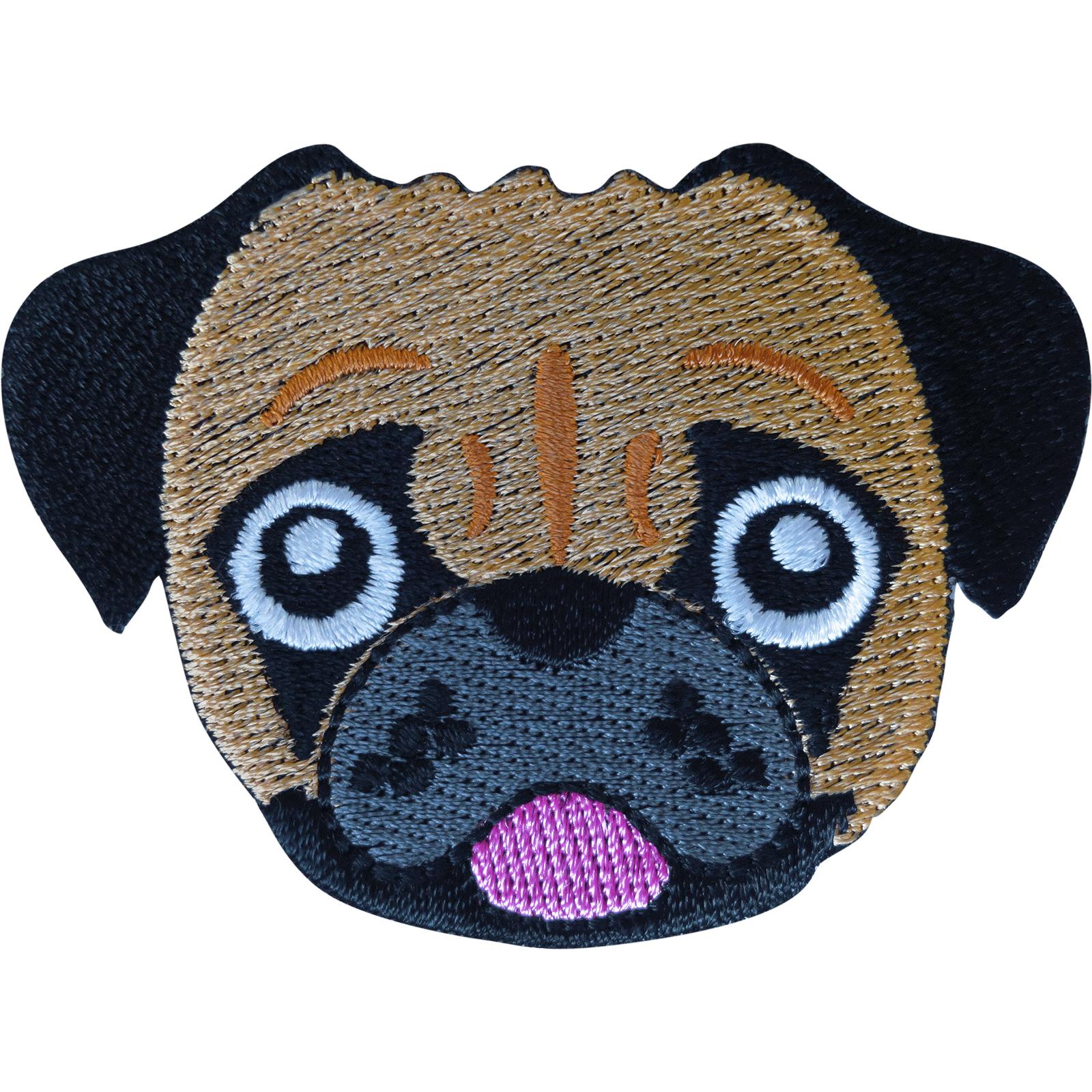 Boxer Bulldog Pug Patch Iron Sew On Clothes Bag Dog Embroidered Badge Applique