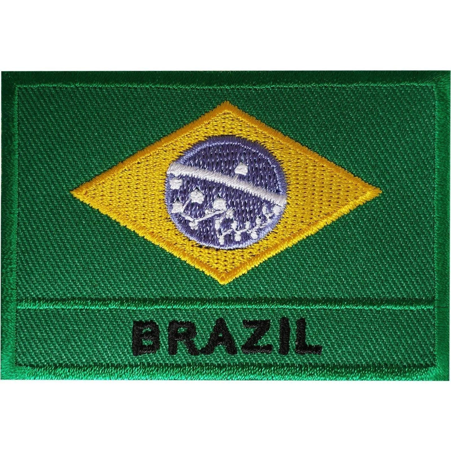 Brazil Flag Patch Embroidered Brazilian Football Badge Iron Sew On Clothes Bag