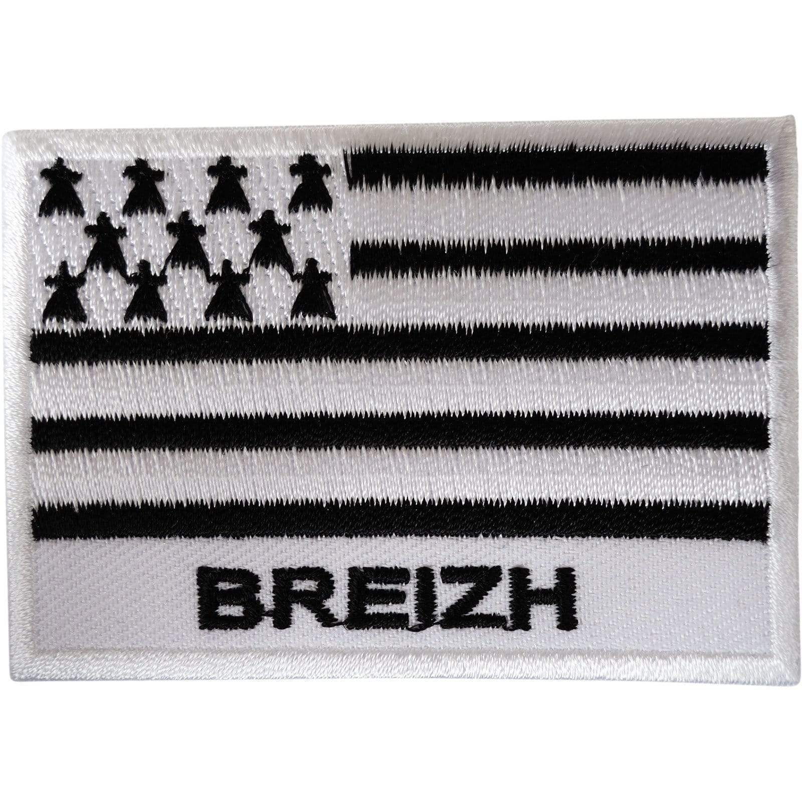 Breizh Flag Patch Iron Sew On Embroidered Brittany France Badge Breton Bretagne
