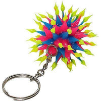 Bright Spiky Ball Keyring Rubber Silicone Keychain Key Ring Chain Fob Fun Toy