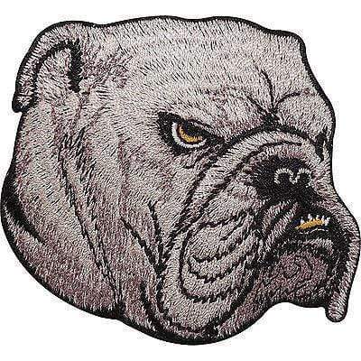 Bulldog Dog Head Embroidered Iron Sew On Patch Clothes T Shirt Hat Jacket Badge