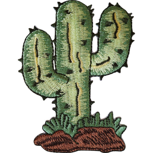 Cactus Iron On Patch / Sew On Clothes Jacket Jeans Bag Plant Embroidered Badge