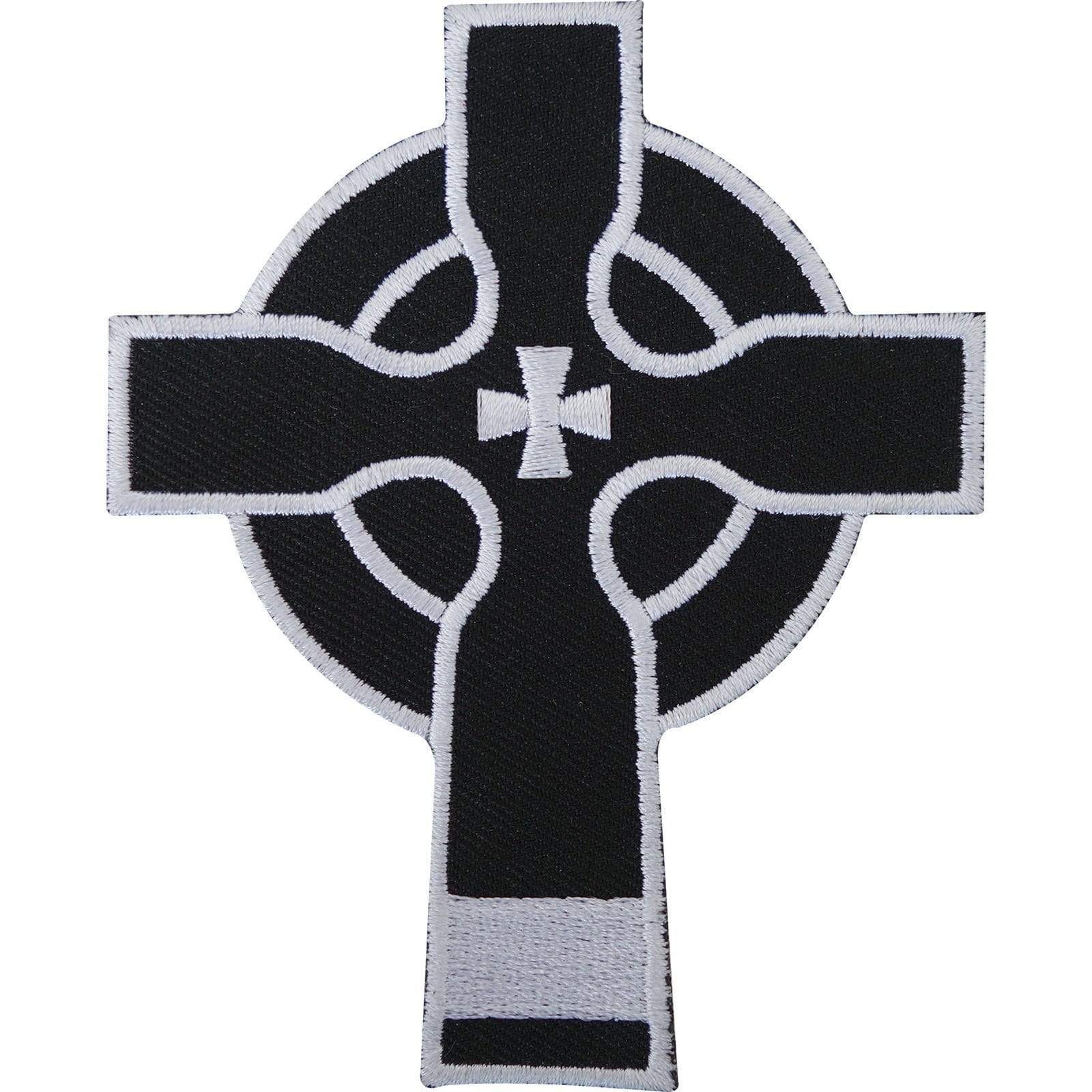 Celtic Cross Embroidered Iron / Sew On Patch T Shirt Motorcycle Jacket Bag Badge