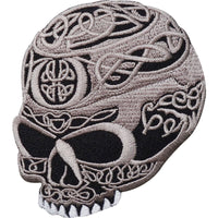 Celtic Cross Skull Embroidered Iron / Sew On Patch Biker Jacket Shirt Bag Badge
