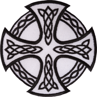 Celtic Knot Cross Patch Iron Sew On Embroidered Badge Motorbike Motorcycle Biker