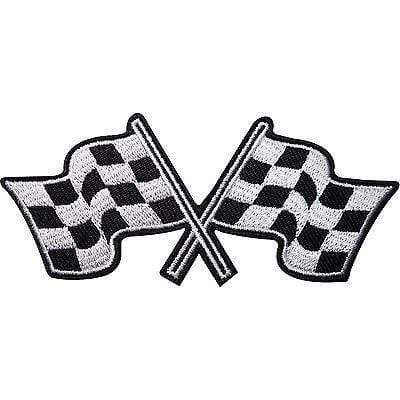 Checkered Flag Embroidered Iron / Sew On Patch Check F1 Racing Car Shirt Badge
