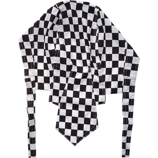 Chefs Checked Black White Square Zandana Bandana Headband Doo Dew Du Rag Hat Cap