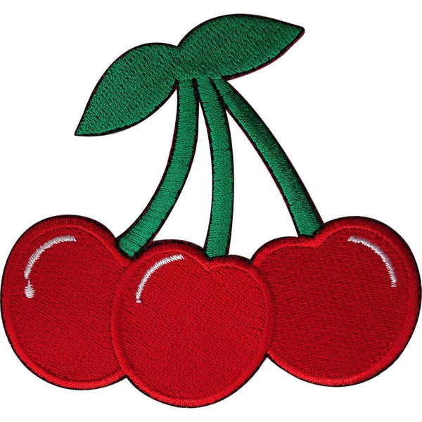 Cherries Patch Embroidered Iron On Sew On Clothes Rockabilly Cherry Fruit Badge