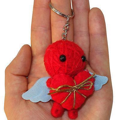 Cherub Cupid Blue Wings Red Love Heart Voodoo Doll Keychain Gift Toy Bag Charm