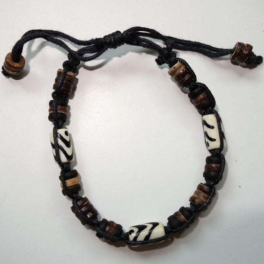 Cool Surfer Wood Beads Charm Bracelet Beads Wristband Bangle Mens Ladies Jewelry