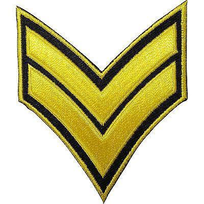 Corporal Stripes Embroidered Iron / Sew On Patch US British Army Military Badge
