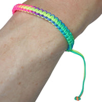 Cotton Rainbow Bracelet Neon Wristband Fluorescent Bangle Mens Boys Girls Womens