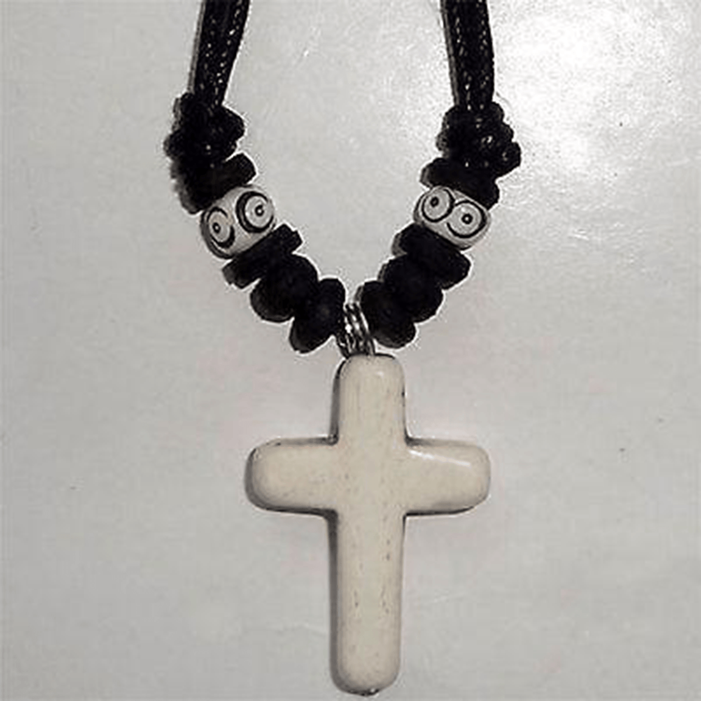 Cream Jesus Cross Pendant Chain Necklace Mens Womens Ladies Boys Girls Jewellery