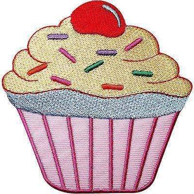 Cup Cake Embroidered Iron / Sew On Patch Kids Crafts Shirt Bag Embroidery Badge