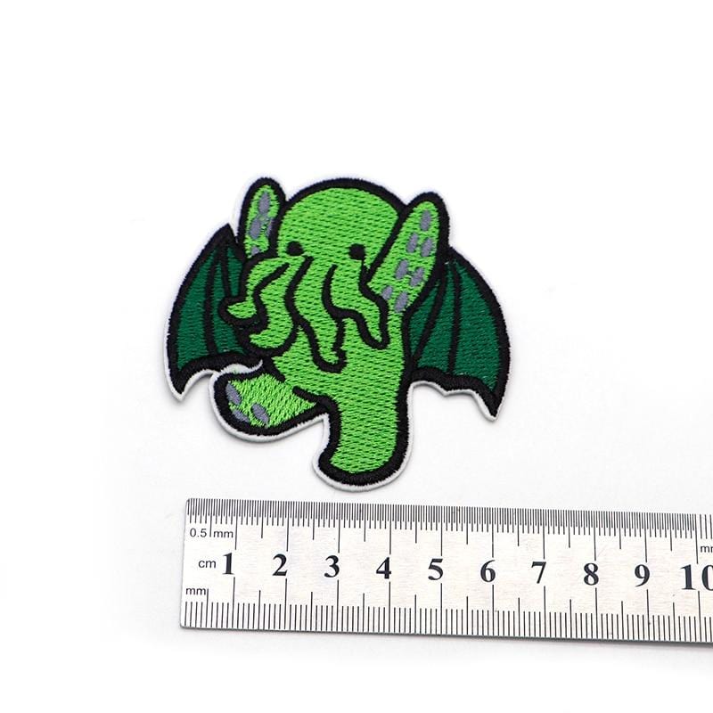 Cute Green Anime Monster Patch Iron / Sew On Patch Embroidered Badge Embroidery Applique Motif Elephant Squid Bat Dragon Wings