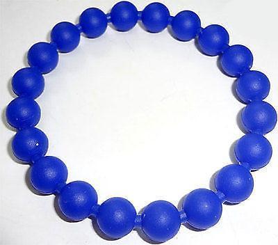 Dark Blue Rubber Ball Friendship Charm Cuff Bracelet Wristband Bangle Jewellery