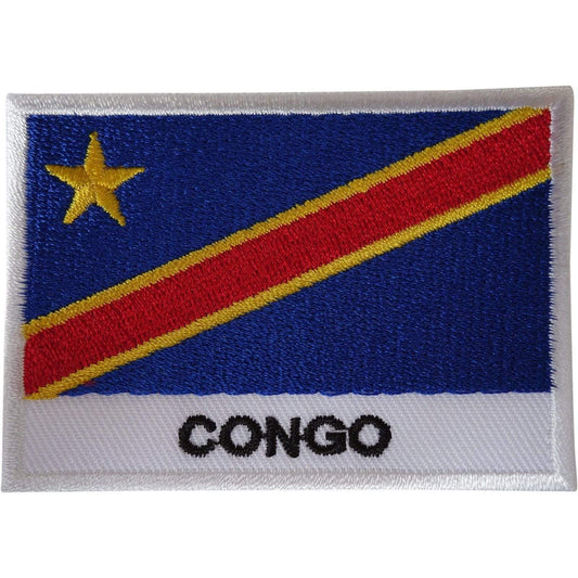 Democratic Republic of the Congo Flag Patch Iron Sew On Africa Embroidered Badge