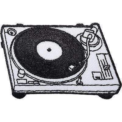 DJ Deck Turntable Embroidered Iron Sew On Patch Record Player Bag Clothes Badge