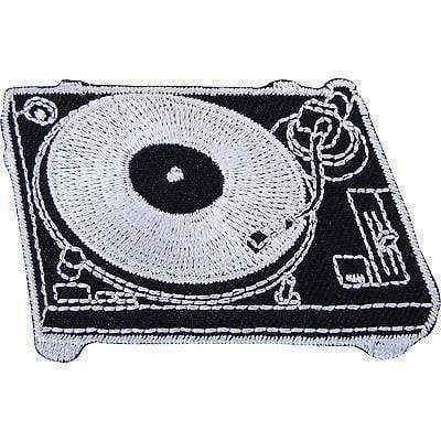 DJ Deck Turntable Embroidered Iron Sew On Patch Record Player Bag T Shirt Badge