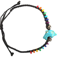 Dolphin Bracelet Rainbow Beads Wristband Bangle Mens Womens Boys Girls Jewellery