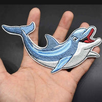 Dolphin Iron On Patch Sew On Patch Embroidered Badge Embroidery Applique Motif