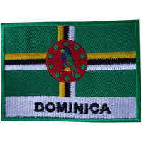 Dominica Flag Patch Iron Sew On Clothes T Shirt Bag Caribbean Embroidered Badge