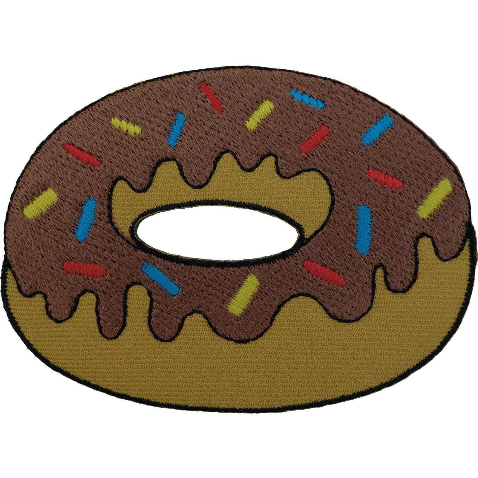 Doughnut Patch Embroidered Chocolate Donut Sew / Iron On Badge Food Embroidery