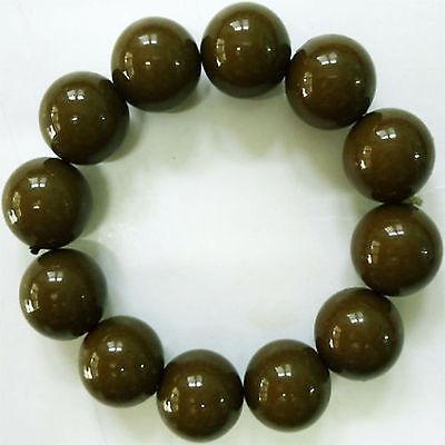 Elasticated Olive Green Brown Bracelet Wristband Bangle Womens Ladies Jewellery