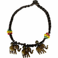 Elephant Beads Ankle Bracelet Foot Anklet Black Brown Chain Women Girl Jewellery