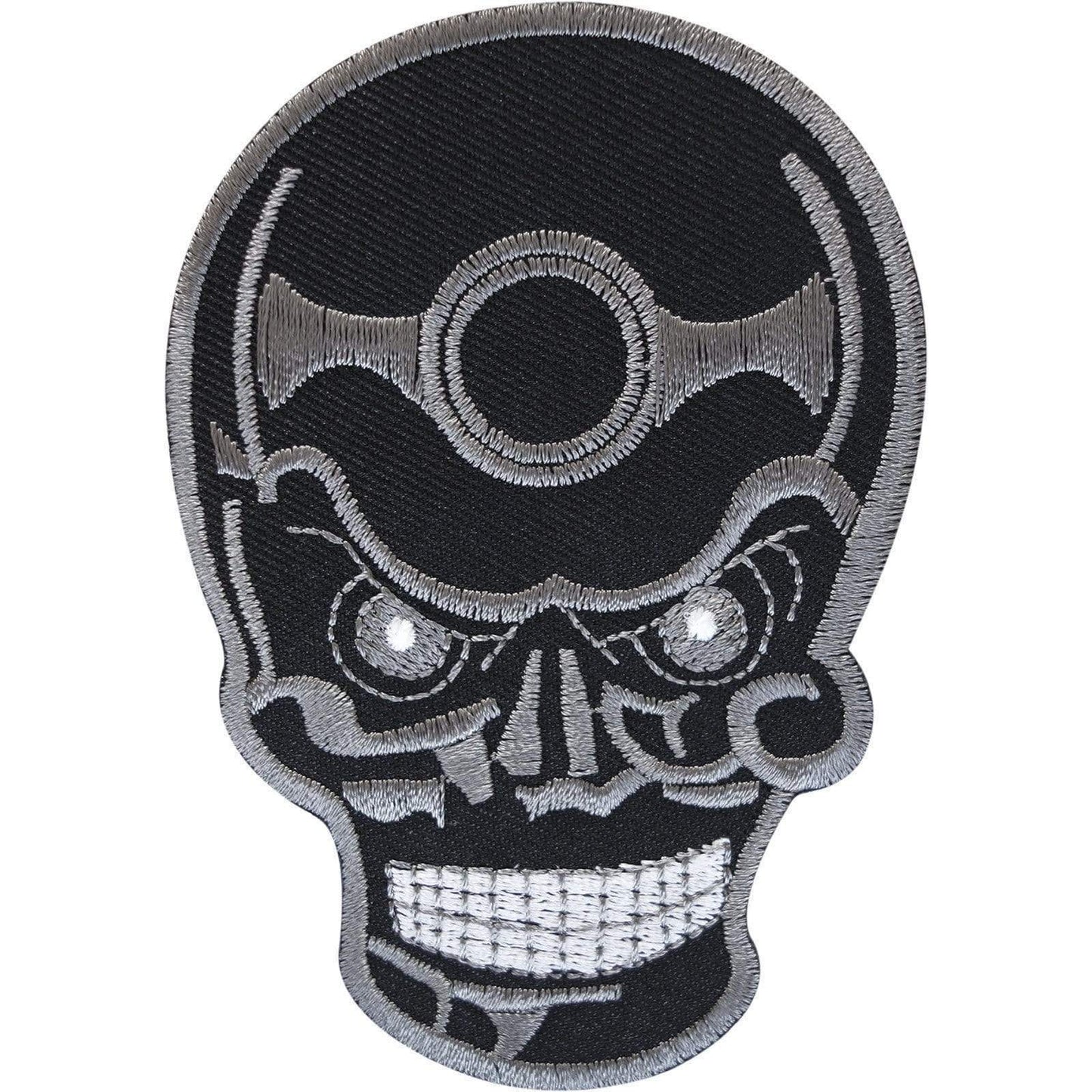 Embroidered Black Skull Patch Badge Iron Sew On Clothes Jacket Jeans Bag T Shirt