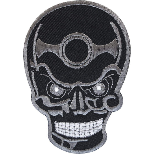 Embroidered Black Skull Patch Badge Iron Sew On Clothes Jacket Jeans Bag T Shirt