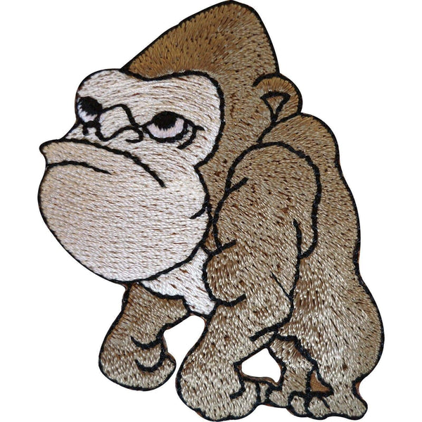 Embroidered Gorilla Iron On Badge Sew On Patch Monkey Ape Embroidery Applique