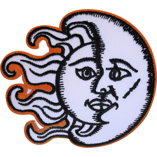 Embroidered Half Moon Sun Iron On Patch Sew On Badge Clothes Embroidery Applique