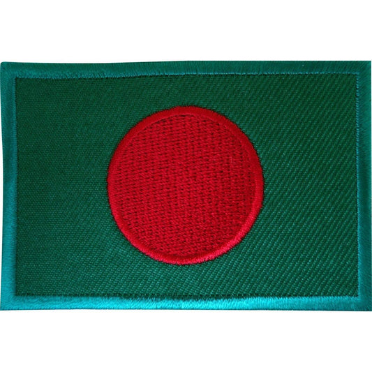 Embroidered Iron On Bangladesh Flag Patch Sew On Bangladeshi Badge India Dhaka