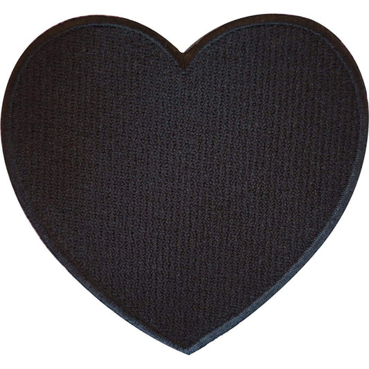 Embroidered Iron On Black Love Heart Patch Sew On Badge Romantic Gift Present