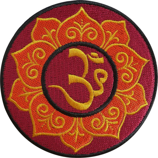 Embroidered Iron On Hindu Patch Sew On Badge Buddha Buddhist Hippie Aum Om Yoga