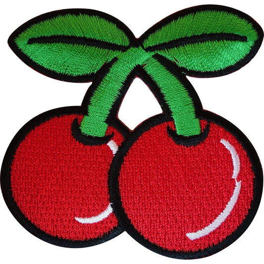 Embroidered Iron On Red Cherry Patch Sew On Badge Embroidery Biker Rockabilly