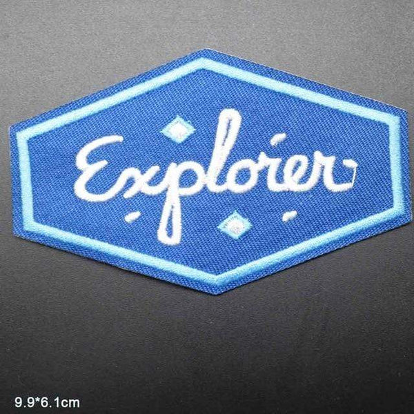 Explorer Patch Iron On Sew On Embroidered Badge Embroidery Applique Outdoor Camping Hiking Theme