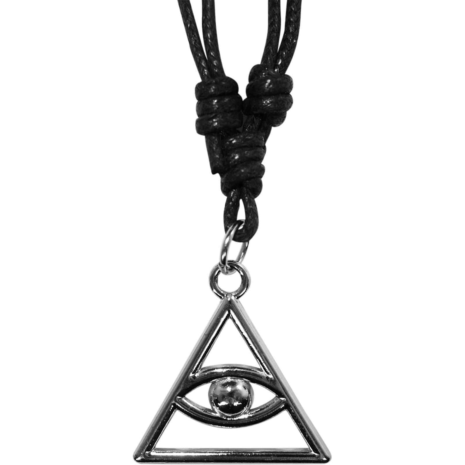 Eye of Providence Pendant Cord Chain The All Seeing Eye Triangle Shiva Necklace