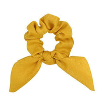 Yellow Gold Fabric Bow Knot Elastic Hair Bands Scrunchies Bobbles