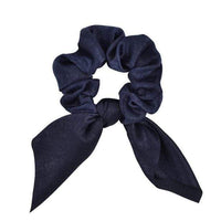 Navy Fabric Bow Knot Elastic Hair Bands Scrunchies Bobbles
