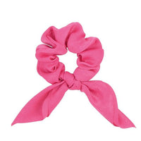 Bright Pink Fabric Bow Knot Elastic Hair Bands Scrunchies Bobbles