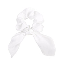 White Fabric Bow Knot Elastic Hair Bands Scrunchies Bobbles