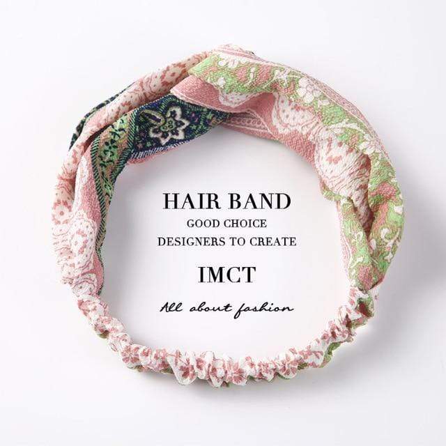TSZ44-13 Fabric Elastic Headbands Knotted Hair Bands