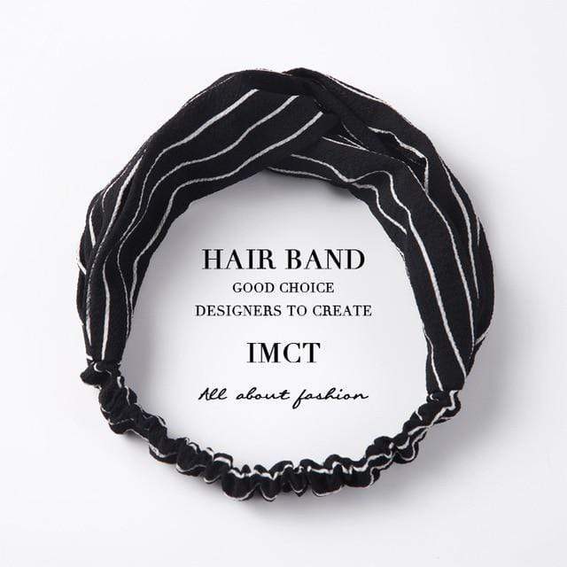 TSZ44-24 Fabric Elastic Headbands Knotted Hair Bands