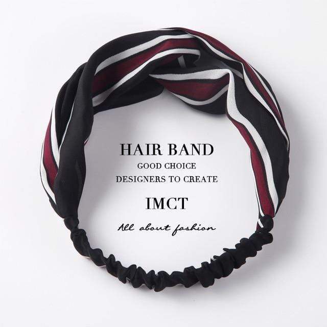 TSZ44-16 Fabric Elastic Headbands Knotted Hair Bands